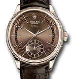 Rolex Cellini Dual Time Watch - Everose - Brown Dial - Brown Leather Strap - 50525 brbr