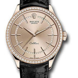 Rolex Cellini Time Watch - Everose - Pink Dial - Black Leather Strap - 50705RBR pbk