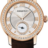 Audemars Piguet Jules Audemars Small Seconds Pink Gold Silver Roman Dial & Diamond Bezel Silk Bracelet | 77228OR.ZZ.A082MR.01