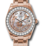 Rolex Everose Gold Datejust Pearlmaster 34 Watch - 32 Diamond Bezel - Goldust Dream Roman Dial - 81285 gdddrp