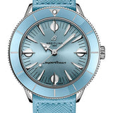 Breitling Superocean Heritage ’57 Pastel Paradise Watch - Stainless Steel - Aquamarine Dial - Aquamarine Calfskin Leather Strap - Folding Buckle - A10340161C1X1