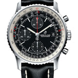 Breitling Navitimer 1 Chronograph 41 Watch - Steel Case - Black Dial - Black Leather Strap - A13324121B1X1