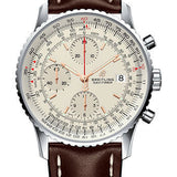 Breitling Navitimer 1 Chronograph 41 Watch - Steel Case - Mercury Silver Dial - Brown Leather Strap - A13324121G1X1