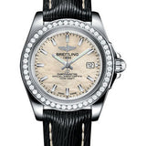 Breitling Galactic 32 Sleek Watch - Steel - Mother-Of-Pearl Dial - Black Sahara Strap - Tang Buckle - A7133053/A800/208X/A14BA.1