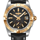 Breitling Galactic 36 Automatic Watch - Steel & rose Gold - Volcano Black Dial - Black Sahara Strap - Tang Buckle - C37330121B1X1