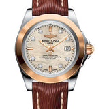 Breitling Galactic 32 Sleek Watch - Steel & rose Gold - Mother-Of-Pearl Diamond Dial - Brown Sahara Strap - Tang Buckle - C7133012/A803/211X/A14BA.1