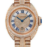 Cartier Cle de Cartier Watch - 31 mm Pink Gold Diamond Case - Pink Gold Diamond Dial - Diamond Bracelet - HPI01039