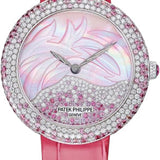 Patek Philippe Calatrava 35.8mm White Gold Mother of Pearl Diamonds Pink Sapphires Set Dial - 4899/900G-001