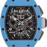 Richard Mille Chronograph RM11-FM Felipe Massa Baby Blue Ceramic 50mm Openworked Dial