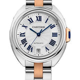 Cartier Cle De Cartier Watch - 35 mm Steel Case - Silvered Dial - Steel And Pink Gold Bracelet - W2CL0003