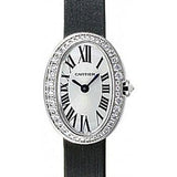 Cartier Baignoire Watch - Mini White Gold Diamond Case - Fabric Strap - WB520027