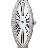 Cartier Baignoire Allongee Watch - 47 mm White Gold Diamond Case - Light Gray Strap - WJBA0007