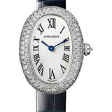 Cartier Baignoire 1920 Watch - 32 mm White Gold Diamond Case - Navy Blue Strap - WJBA0015