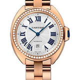Cartier Cle De Cartier Watch - 31 mm Pink Gold Diamond Case - Diamond Bezel - Silver Dial - WJCL0003