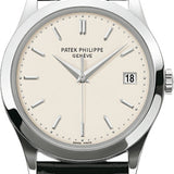 Patek Philippe Calatrava 38mm White Opaline Index Date White Gold Leather | 5296G-010