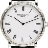 Patek Philippe Calatrava 35mm White Roman Hobnail White Gold Leather | 5120G-001