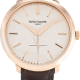 Patek Philippe Calatrava 38mm White Roman Hobnail Rose Gold Leather | 5123R-001