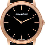 Audemars Piguet Jules Audemars Extra-Thin 41mm Black Index Rose Gold Leather | 15180OR.OO.A002CR.01