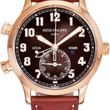 Patek Philippe Complications Calatrava Pilot Travel Time Rose Gold Brown Dial | 7234R-001