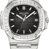 Patek Philippe Nautilus Platinum Diamond Baguette Black Diamond Dial | 5711/110P-001