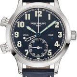Patek Philippe Complications Calatrava Pilot Travel Time White Gold Blue Dial | 7234G-001