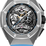 Audemars Piguet Royal Oak Concept Tourbillon 44 mm Chronograph Openworked Selfwinding Titanium Black Blue Rubber - 26587TI.OO.D031CA.01