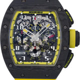 Richard Mille Chronograph Carbon 50mm Yellow Storm Openworked Dial - RM11-FM